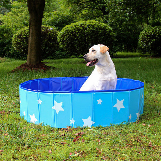 Foldable Round PVC Pet Pool – Durable Outdoor Bathtub with Composite Fabric Hammock