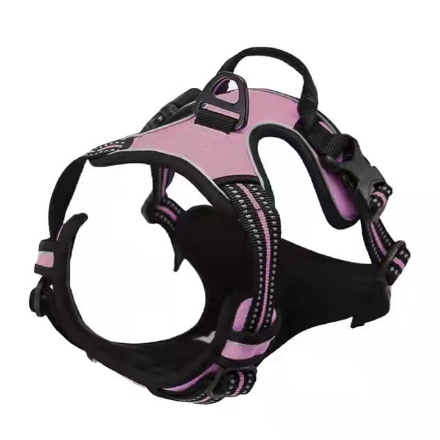 Adjustable Polyester Dog Harness with Leash – Multiple Colors